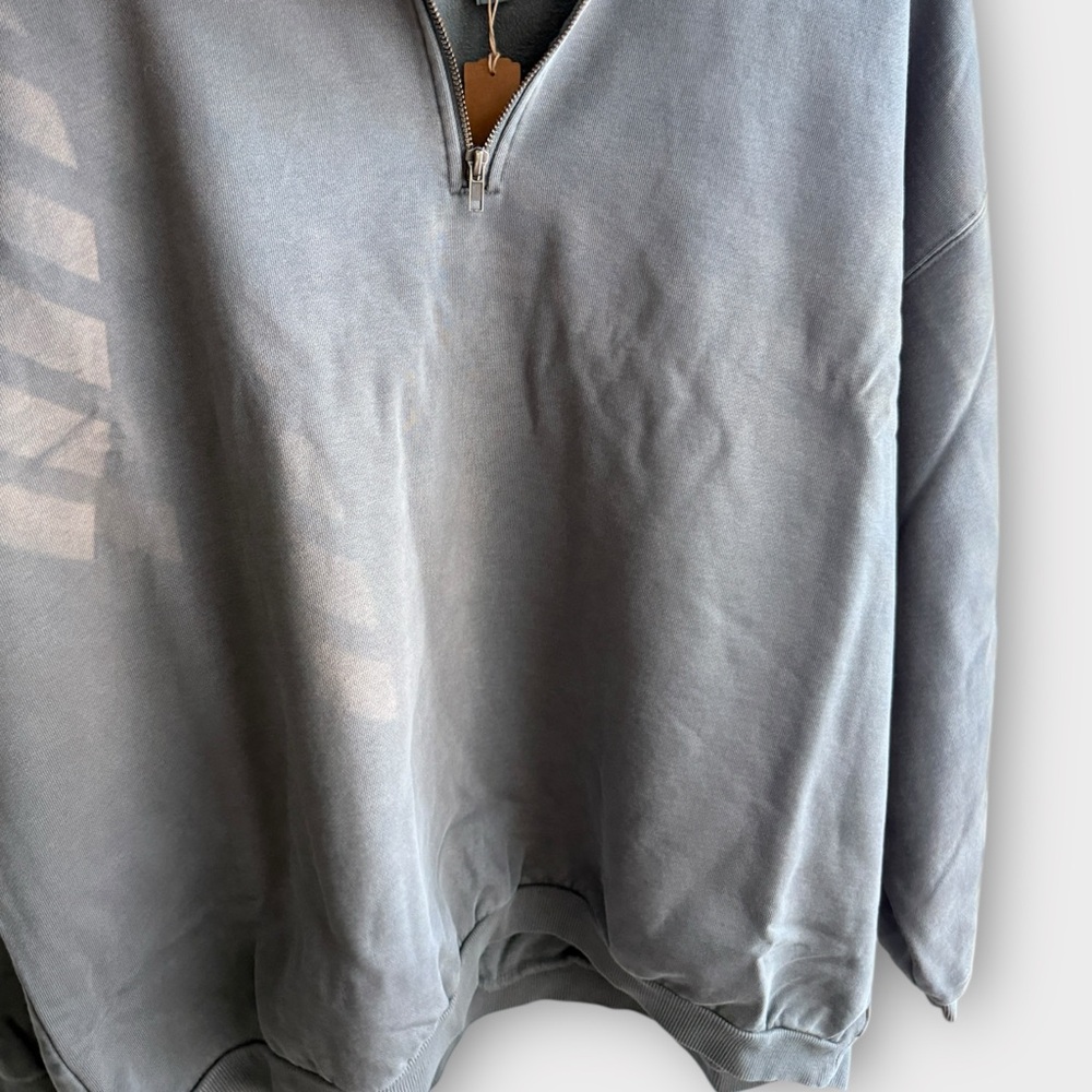 SKIMS Boyfriend Fleece Slouchy Half Zip Pullover – Slate Blue (NWT) - Picture 4 of 10